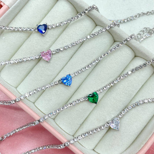 Bracciale Tennis Heart Gem | chiusura con cursore