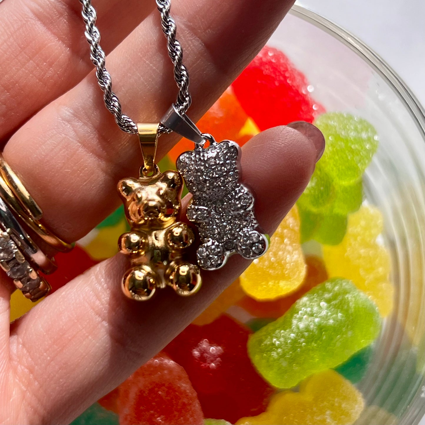 Collana con Doppio Orsetto Oro e Silver - GUMMY COUPLE - Eldra Milano