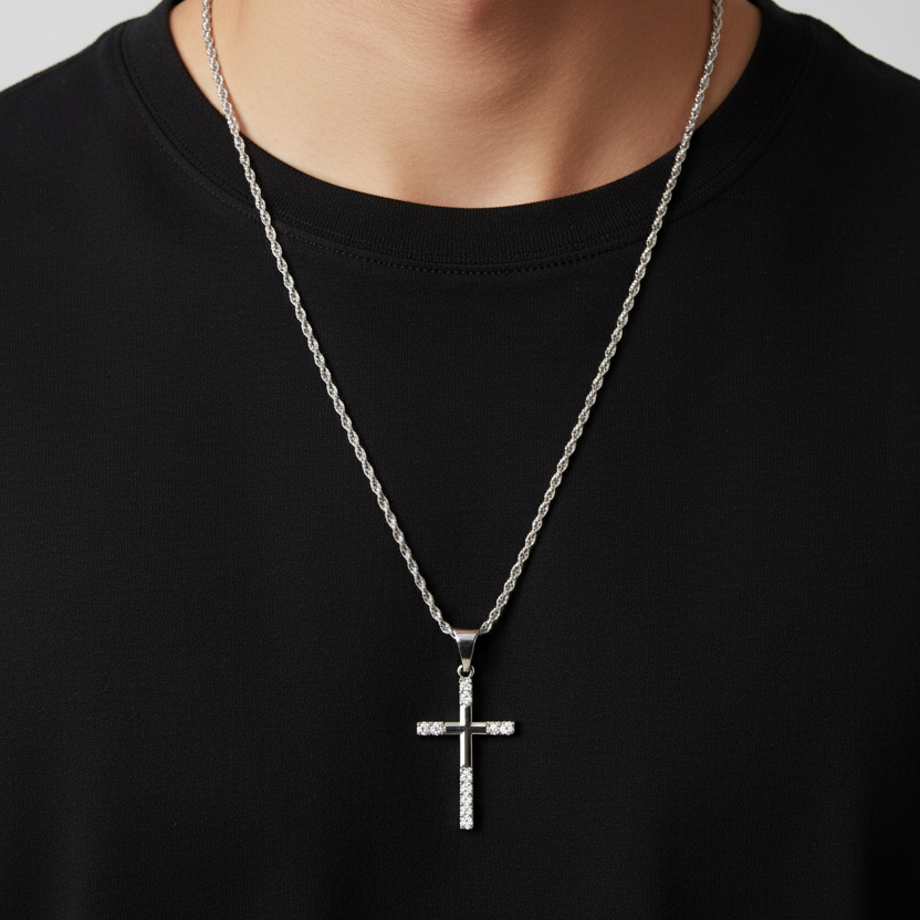 Collana ROPE CROSS SHINE | Eldra Milano