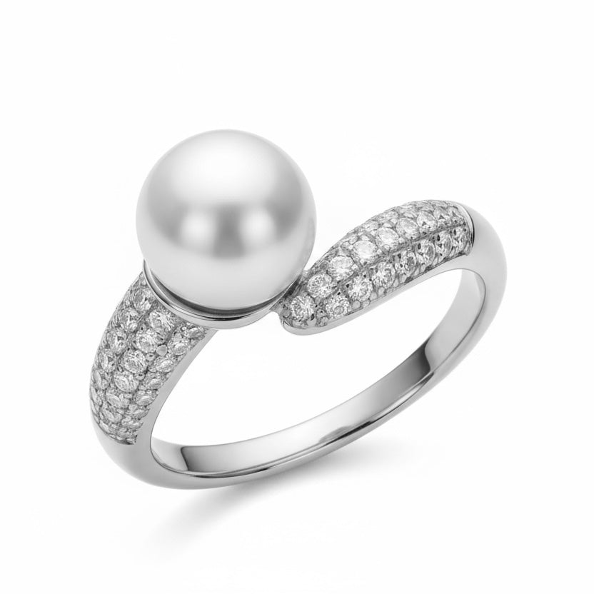 Anello PEARL EMBRACE – Avvolgente Regolabile con Zirconi | Eldra Milano