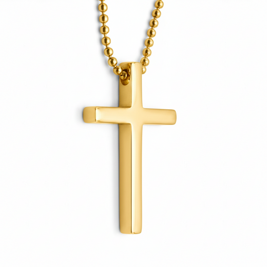 PURE ESSENCE – Collana con Croce Liscia in Acciaio Inossidabile – Eldra Milano