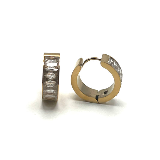 GLAM CIRCLE – Orecchini Unisex a Cerchio con Strass in Acciaio Inossidabile – Eldra Milano
