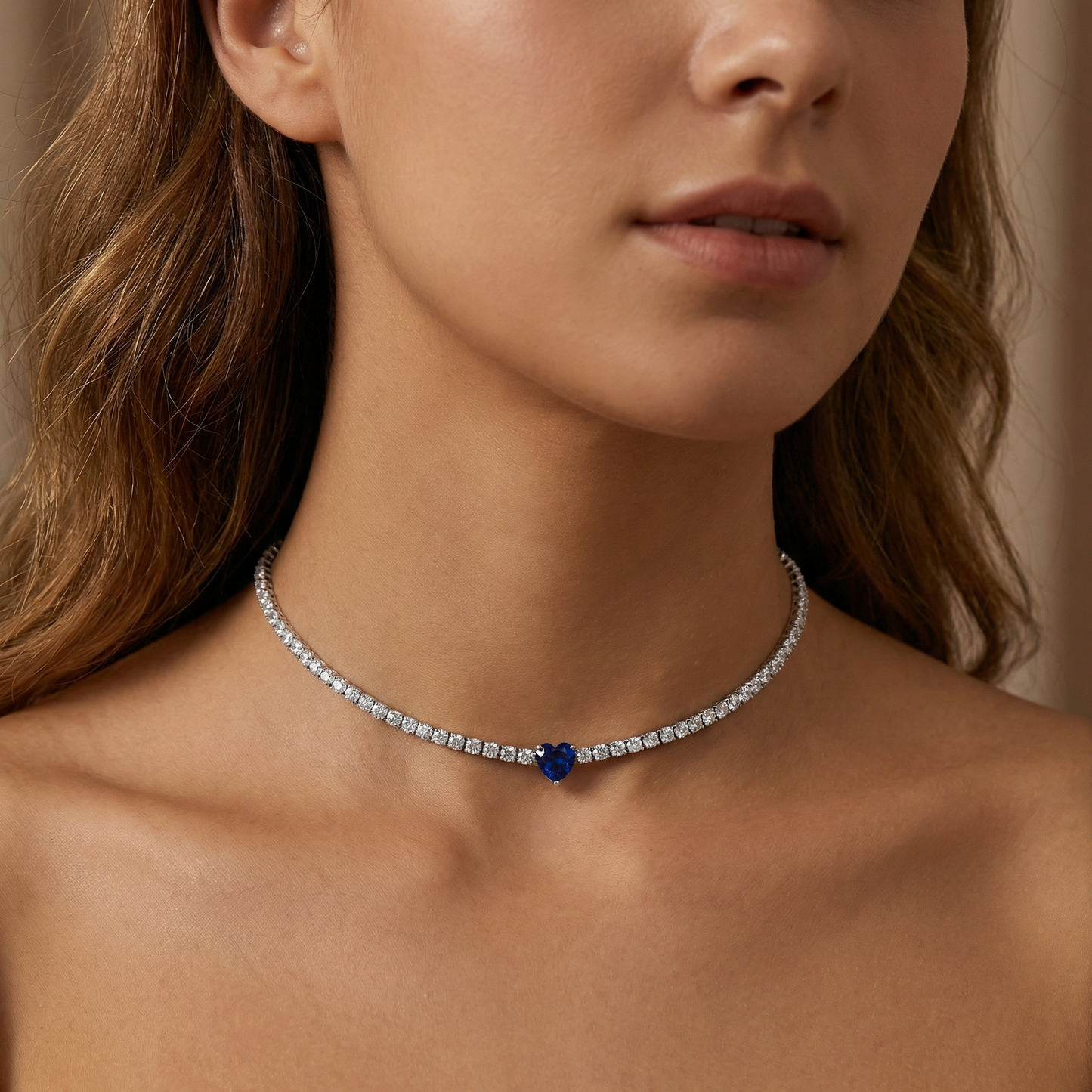 Collana Tennis Heart Gem | chiusura con cursore