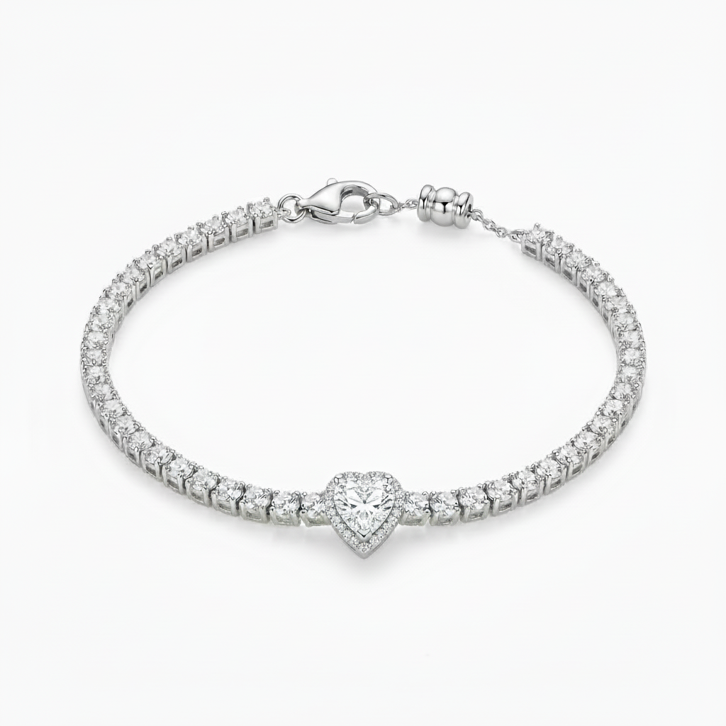 Bracciale Tennis Heart Gem | chiusura con cursore