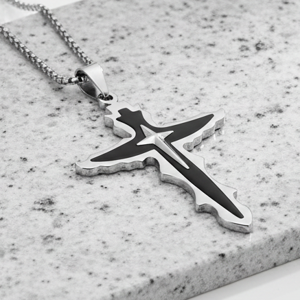 Collana GOTHIC SHARP CROSS Bicolor | Eldra Milano