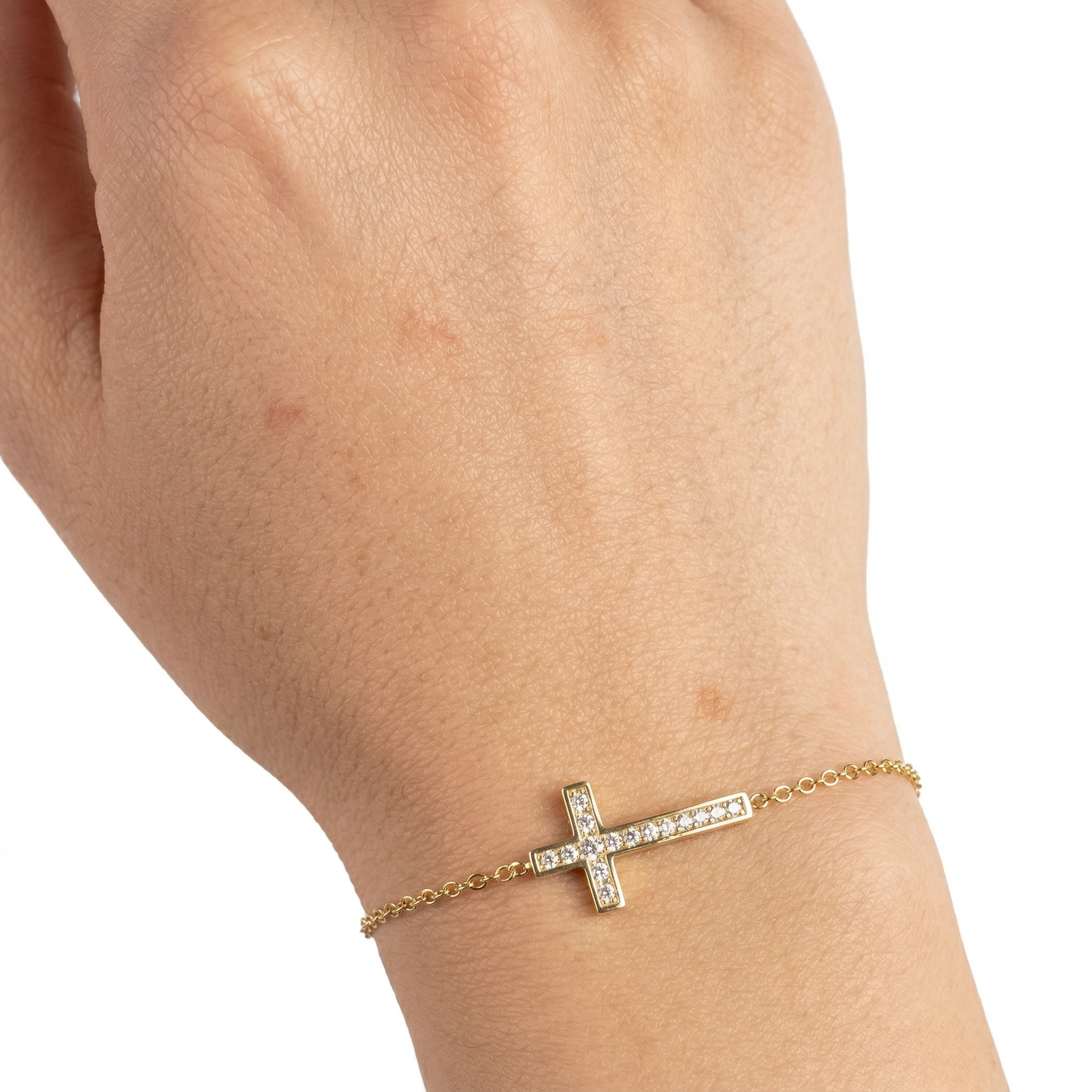 SET CROSS DEVOTION Gold | Collana Shine Cross & Bracciale Side Cross in Acciaio Inox – Eldra Milano