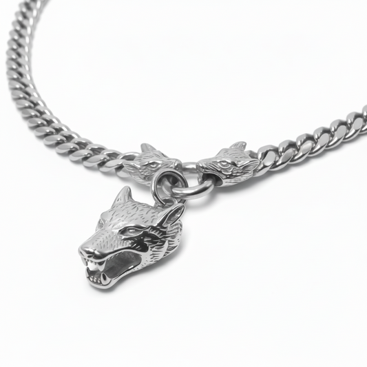 Collana WOLF SPIRIT | Acciaio Inox Massiccio Ultra-Spesso – Eldra Milano