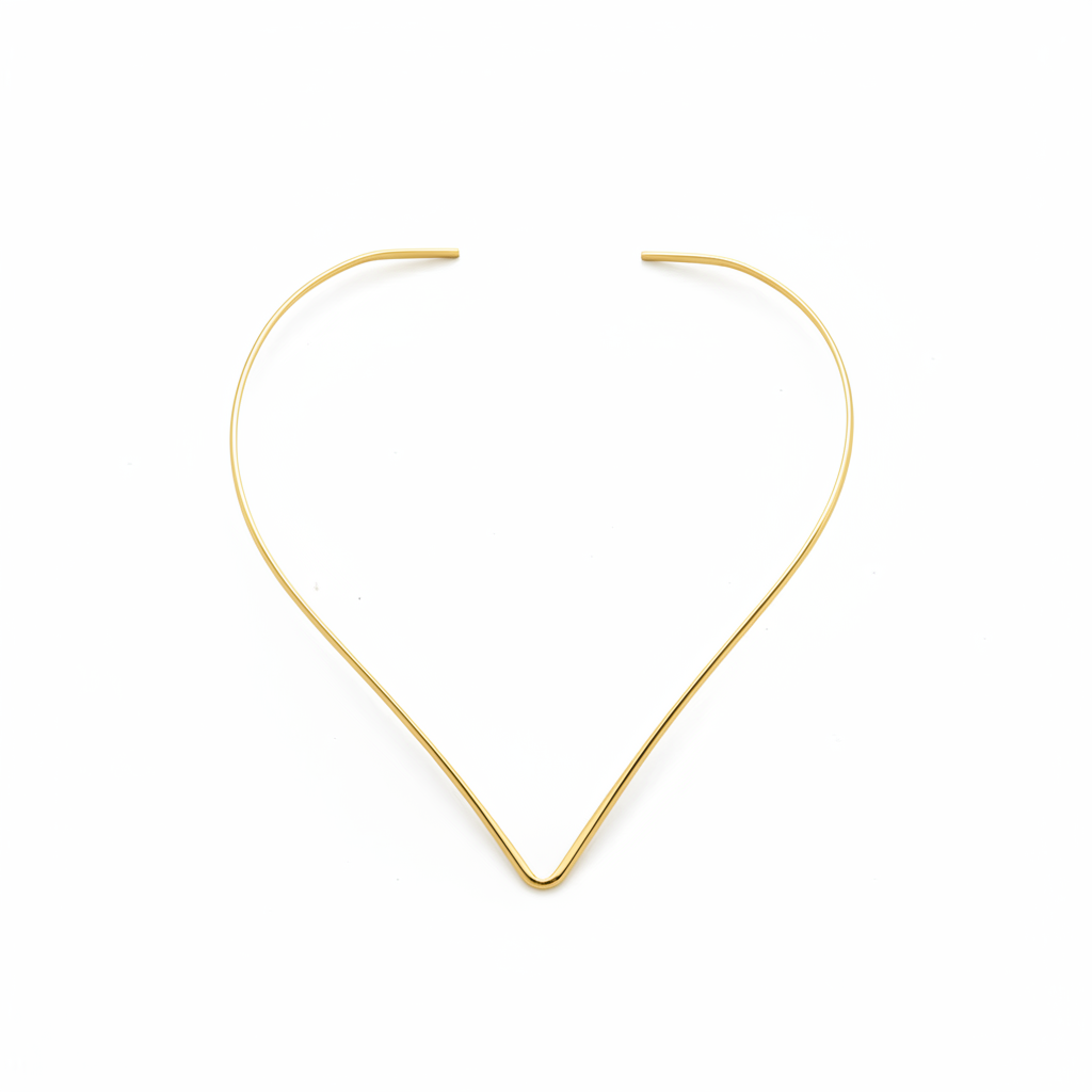 GLOW RIGID COLLAR – Girocollo Rigido Minimal in Acciaio (Tondo o V-Shape) – Eldra Milano