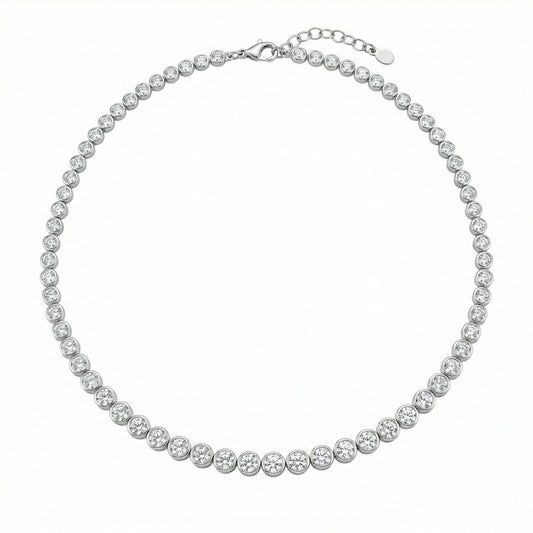 Collana INFINITY GLOW | Tennis Graduato in Acciaio Inox e Zirconi Brillanti – Eldra Milano