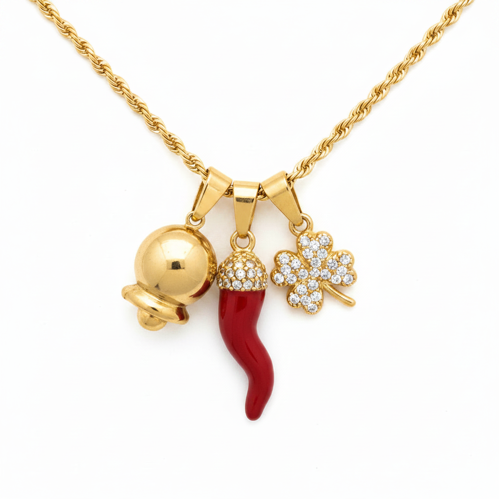 Collana con campanella e corno