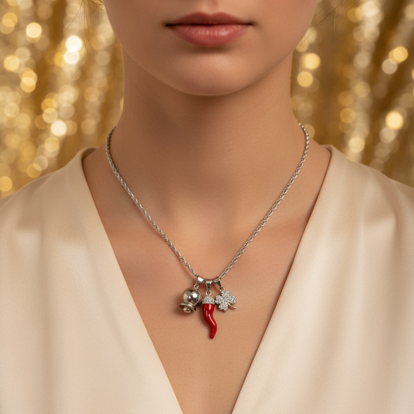 Collana con campanella e corno