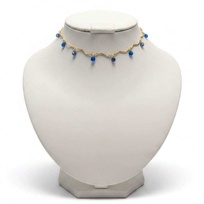 Collana zig zag con petali di cristallo