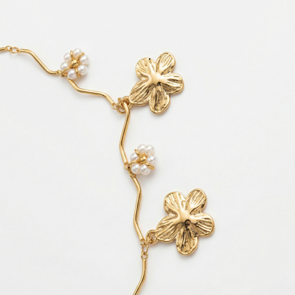 Collana DAISY DEW – Girocollo con Margherite e Perle | Eldra Milano