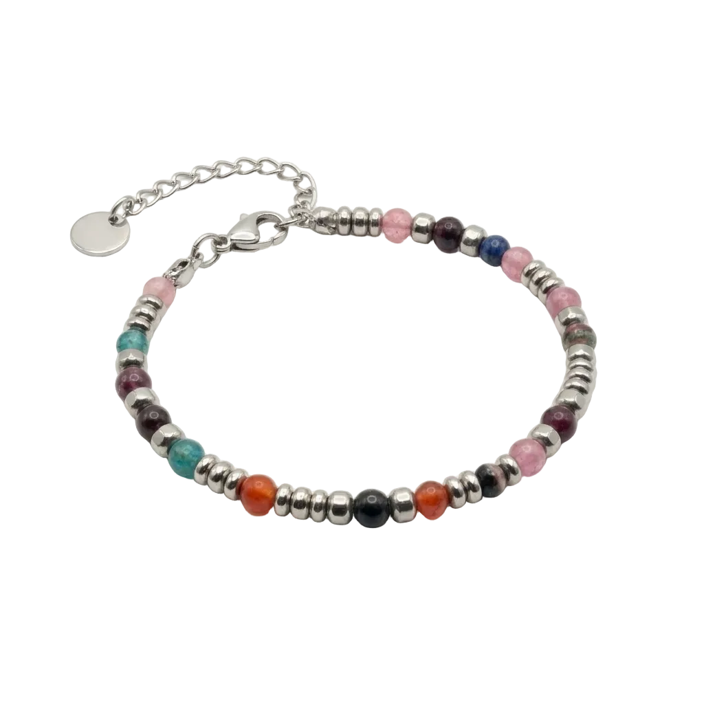 Bracciale ESSENCE STONE | Pietre Naturali a Sfera e Acciaio Inox – linea4316 – Eldra Milano
