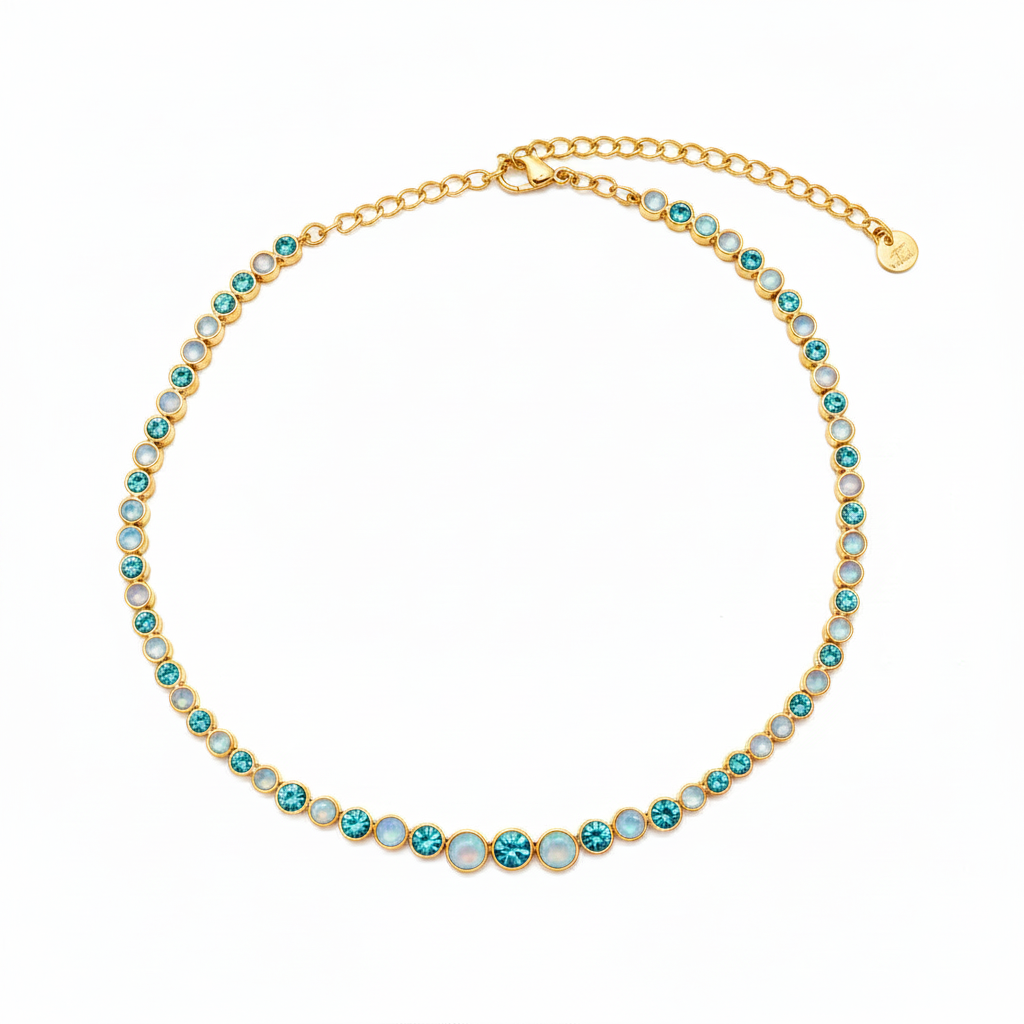 Collana a choker cascata di colori