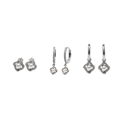 Set 3 Paia Orecchini TRIPLE PEARL | Eldra Milano