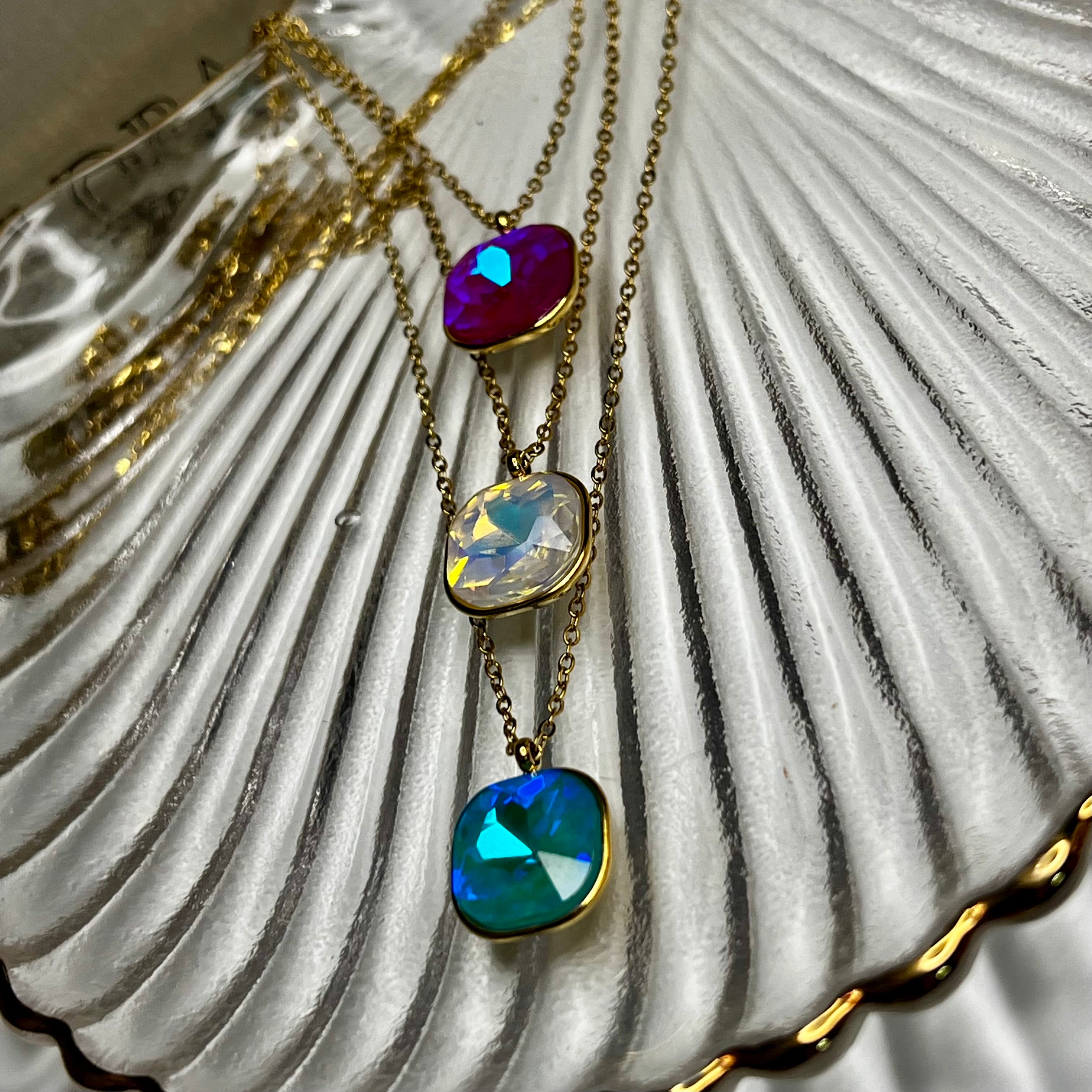 Collana SHINE – Luce Mediterranea con Gemma Quadrata | Eldra Milano