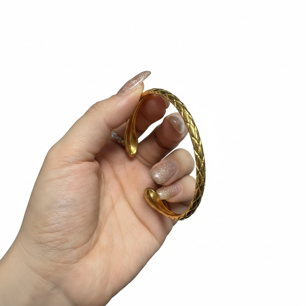 Bracciale rigido serpente luxury con zirconi