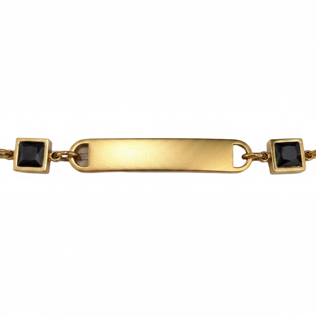 Bracciale con zirconi per incisione personalizzata