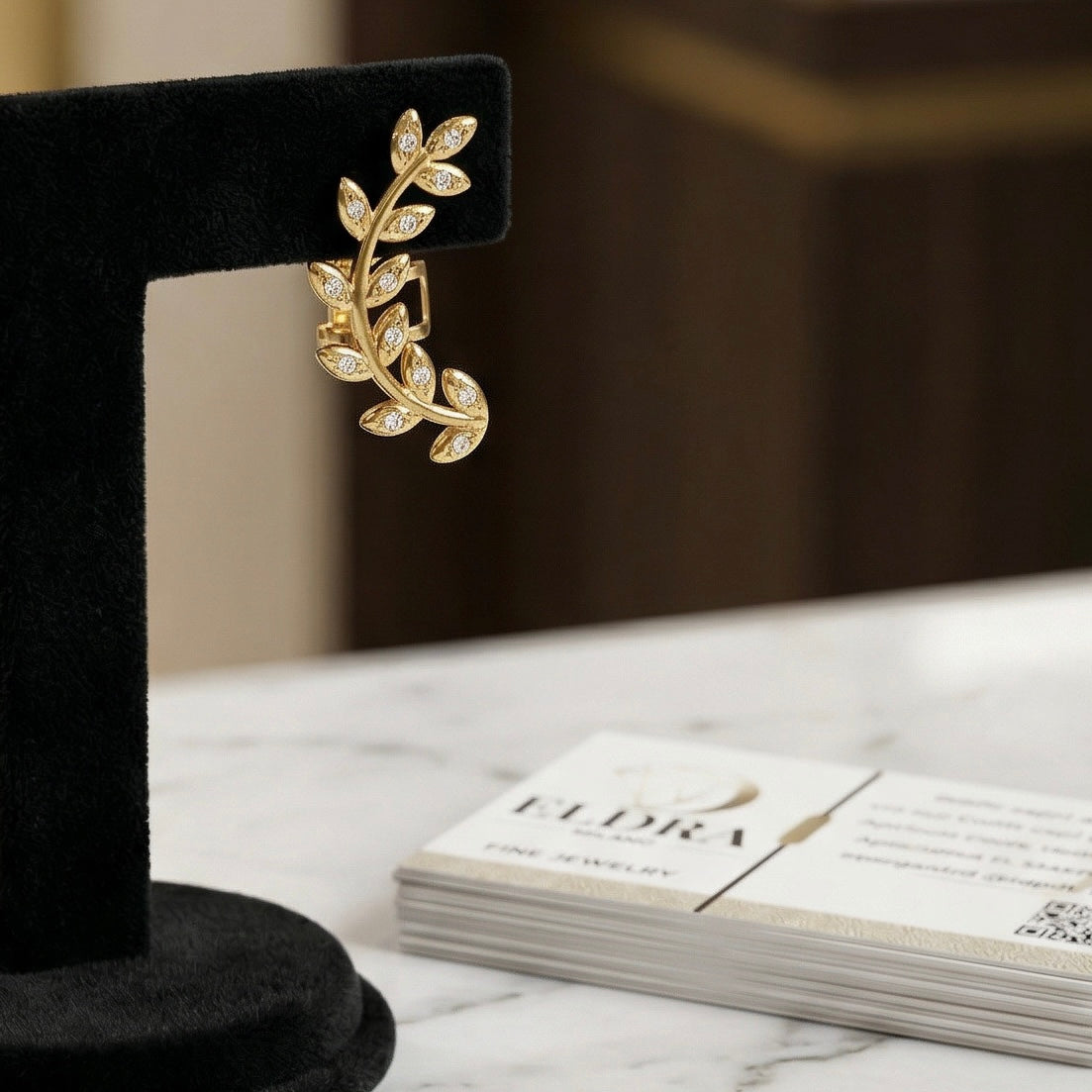 Orecchino Singolo Ear Cuff FLOWERY – Appoggio Senza Buco | Eldra Milano