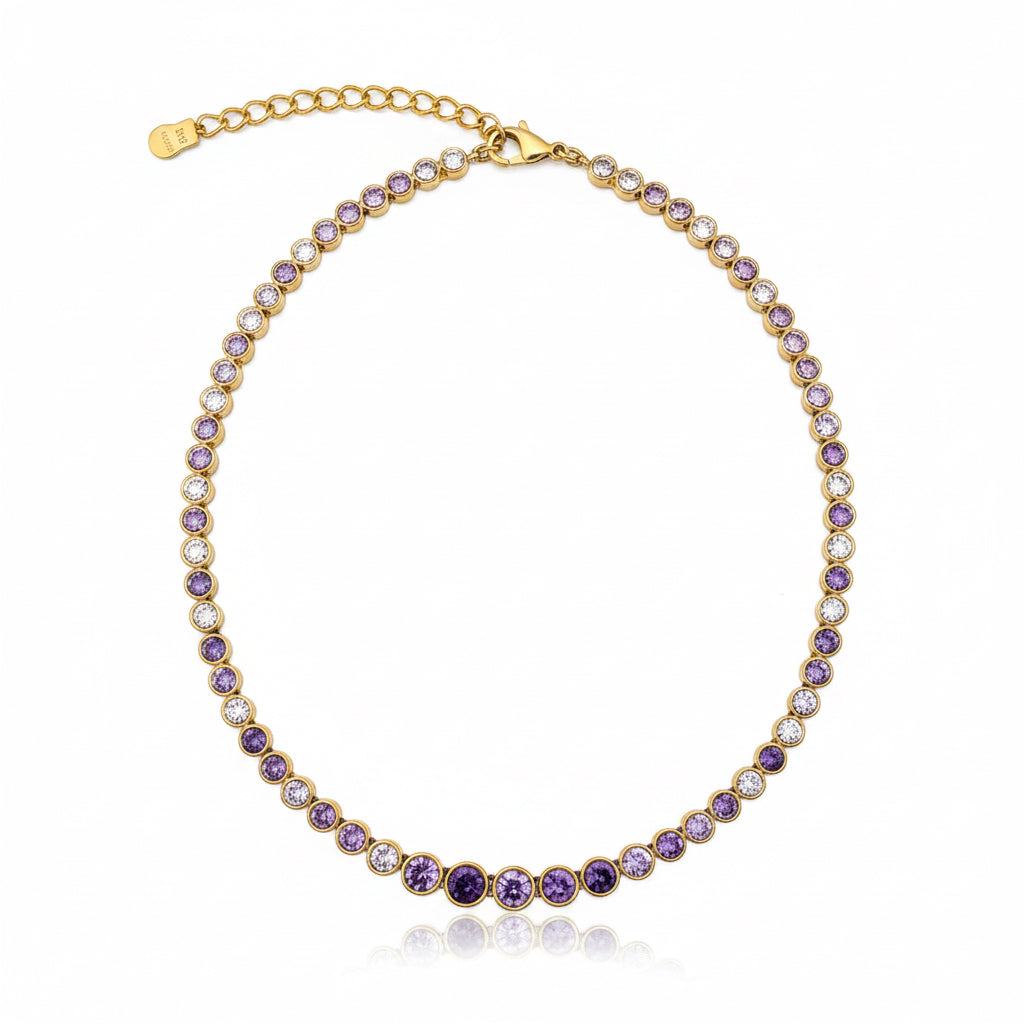 Collana a choker cascata di colori