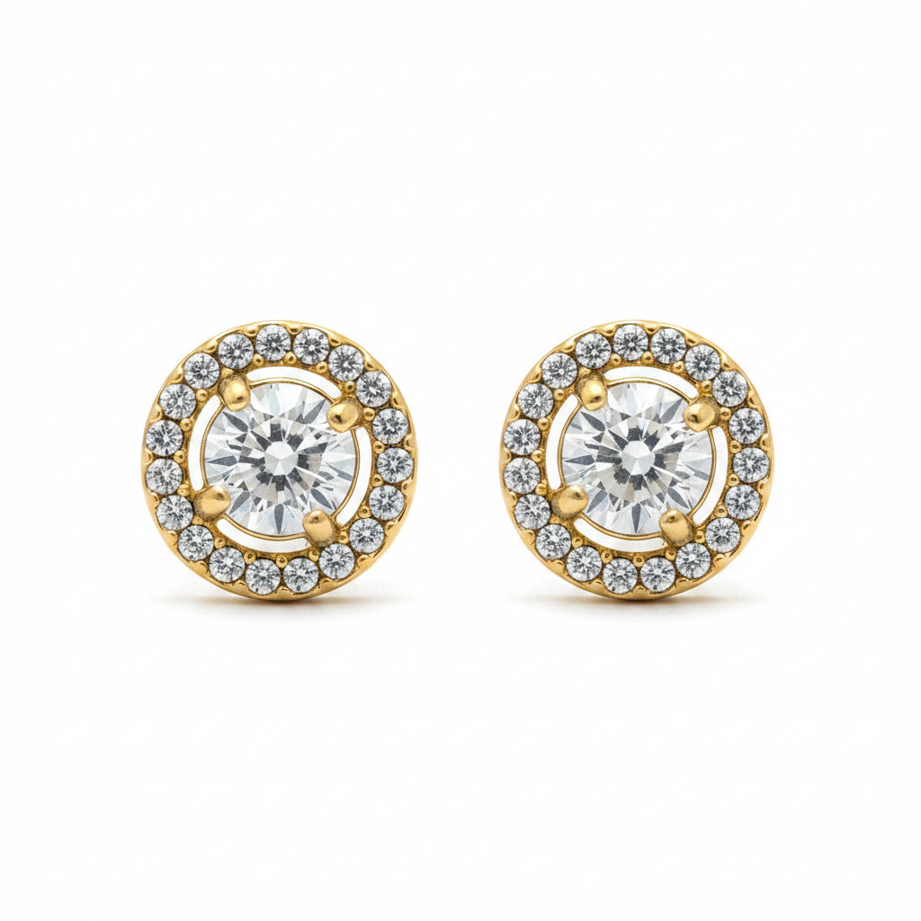 Orecchini punto luce con zirconi e strass