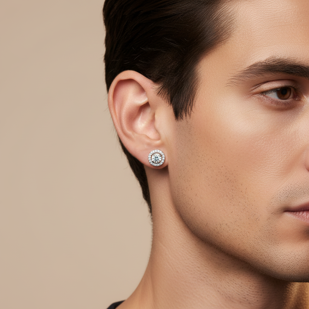 Orecchini punto luce con zirconi e strass