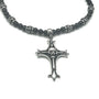 Collana MEMENTO MORI | Rosario con Grani Neri e Croce con Teschi in Acciaio Inox – Eldra Milano