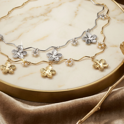 Collana DAISY DEW – Girocollo con Margherite e Perle | Eldra Milano