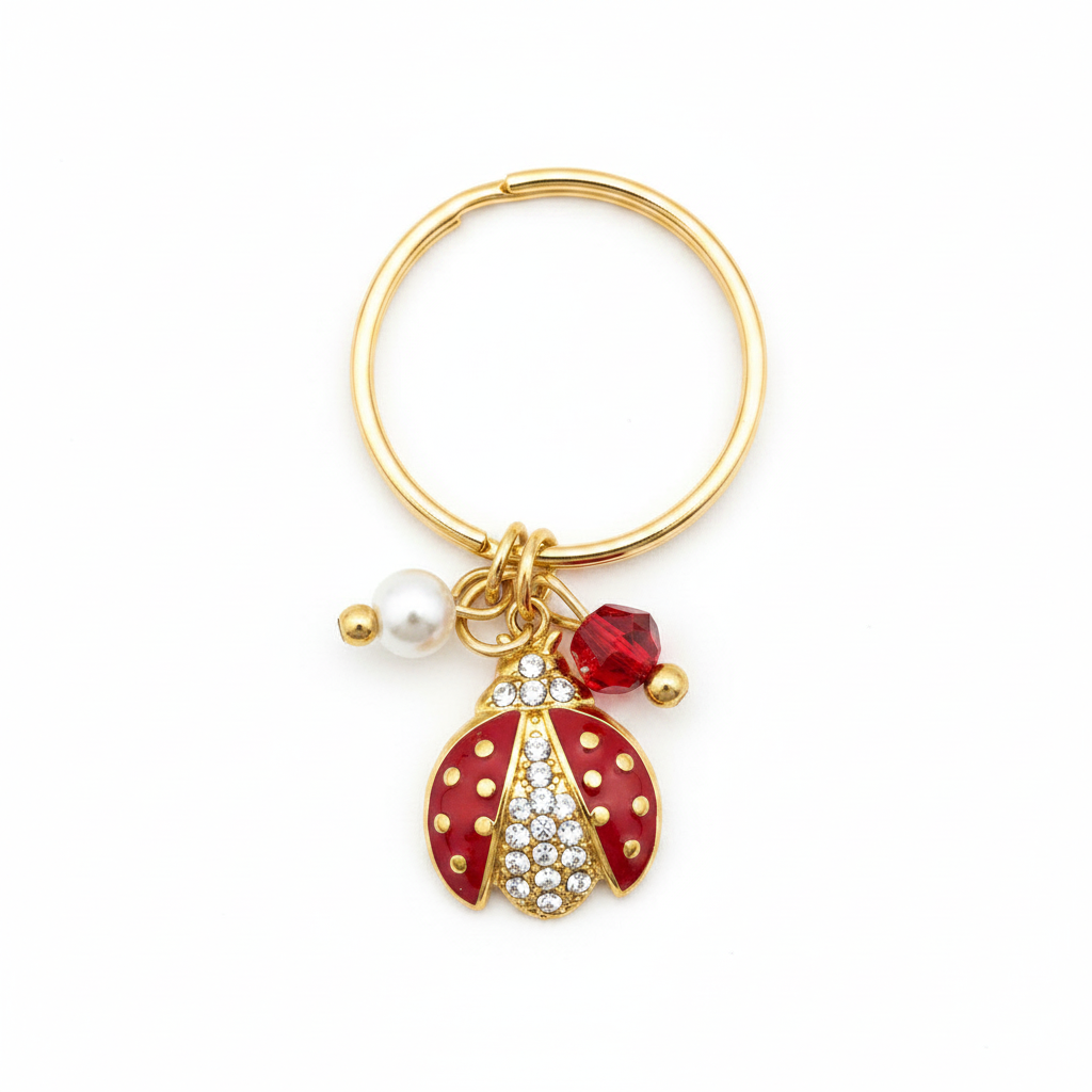 Anello Charm coccinella regolabile