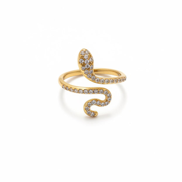 Anello regolabile snake con strass
