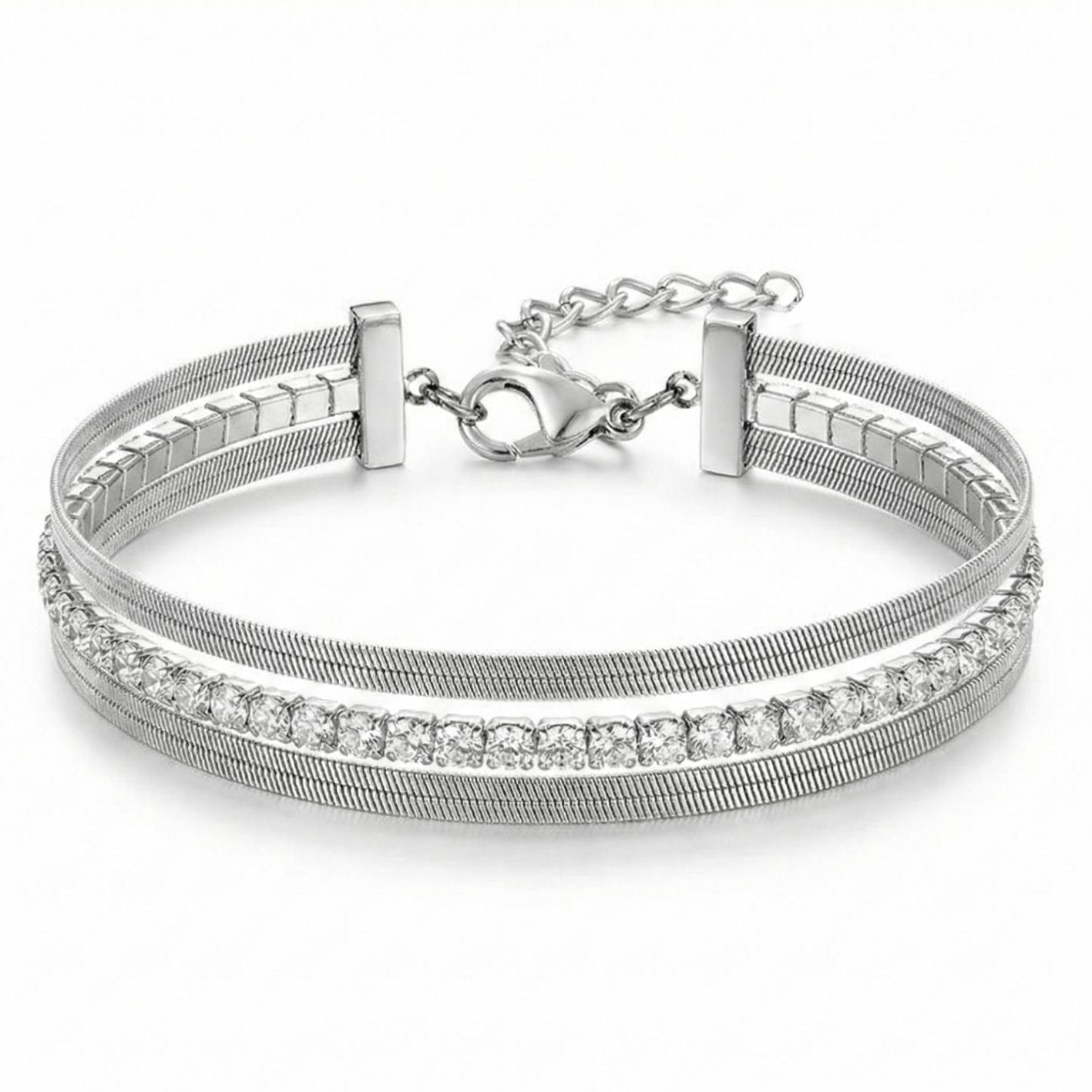 Bracciale "Snake & Tennis" Triple-Layer