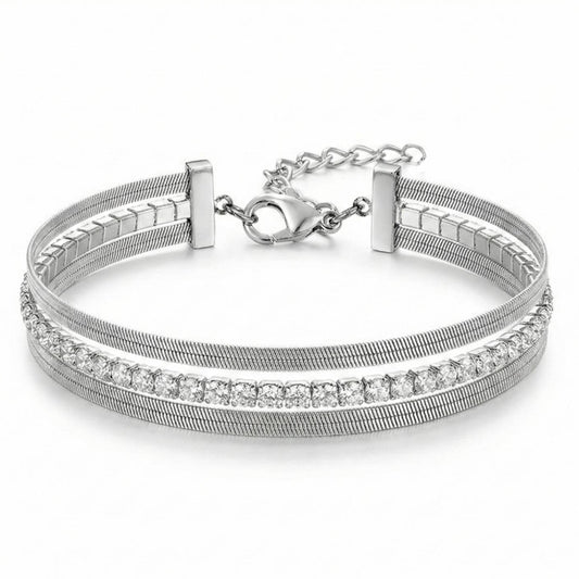 Bracciale "Snake & Tennis" Triple-Layer