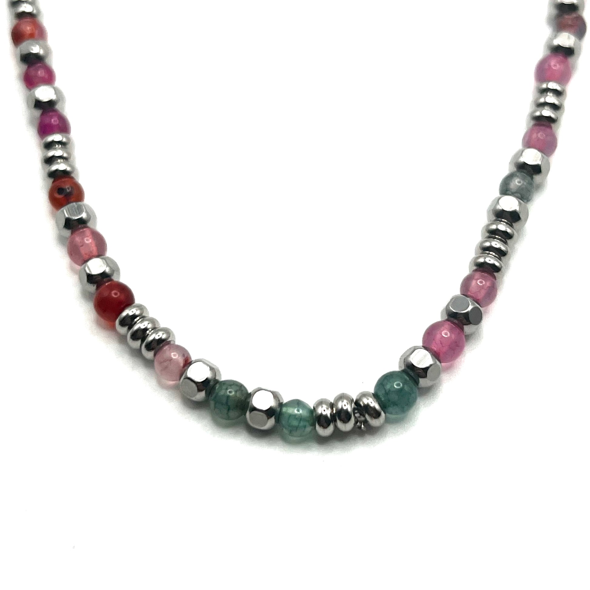 Collana ESSENCE STONE | Pietre Naturali a Sfera e Catena in Acciaio Inox – linea4316 – Eldra Milano
