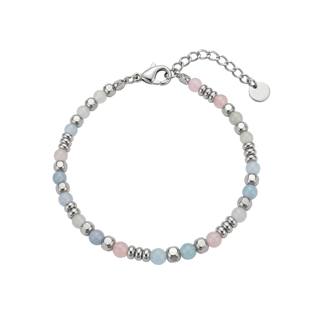 Bracciale ESSENCE STONE | Pietre Naturali a Sfera e Acciaio Inox – linea4316 – Eldra Milano
