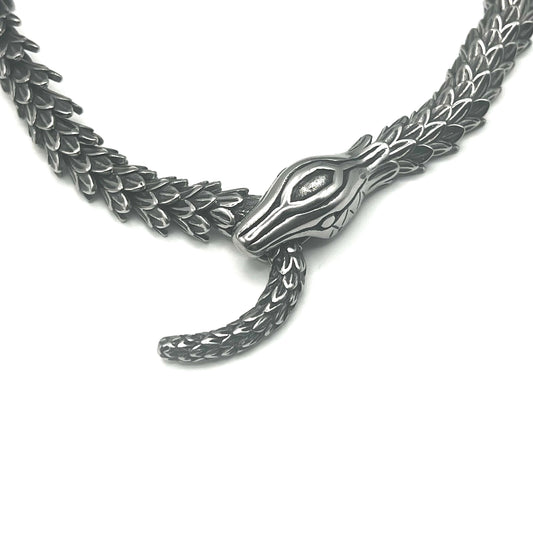 Collana SERPENT SCALE Silver | Acciaio Inox Massiccio Punk Style