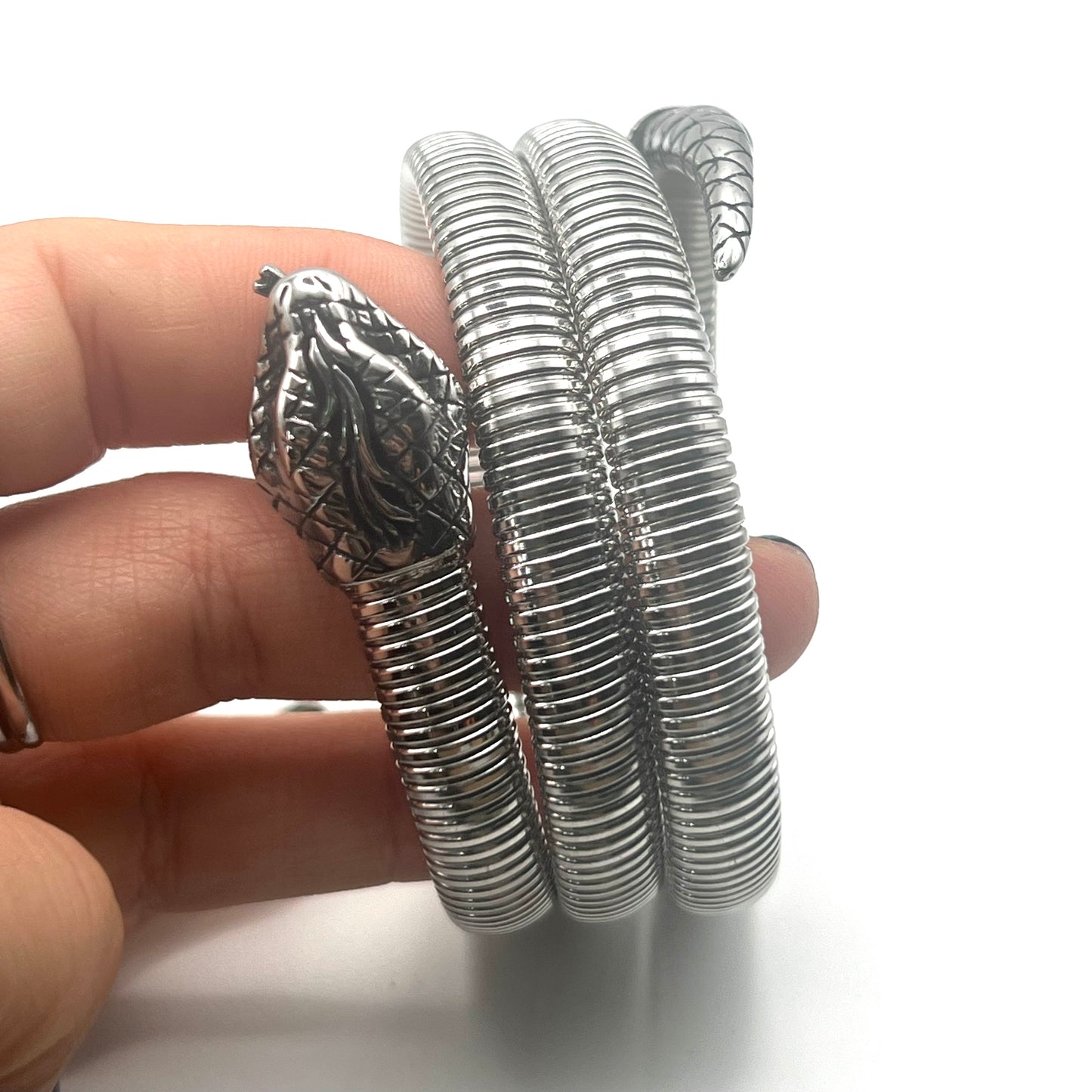 Bracciale SERPENT COIL | Acciaio Inox Regolabile Biker Style – Eldra Milano