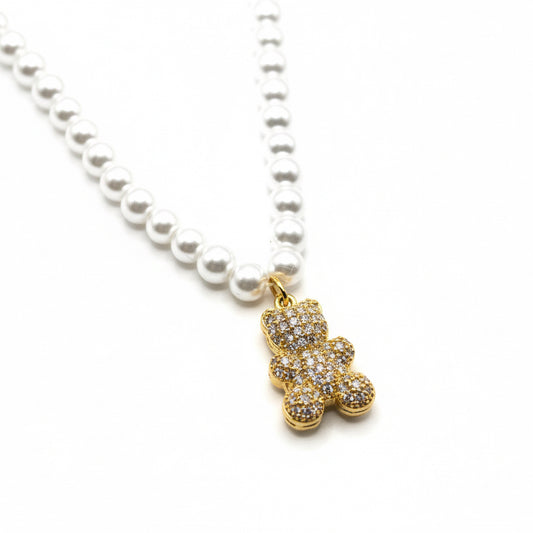 Collana PEARL GLAM | Perle e Pendenti in Acciaio Inox & Strass – Eldra Milano