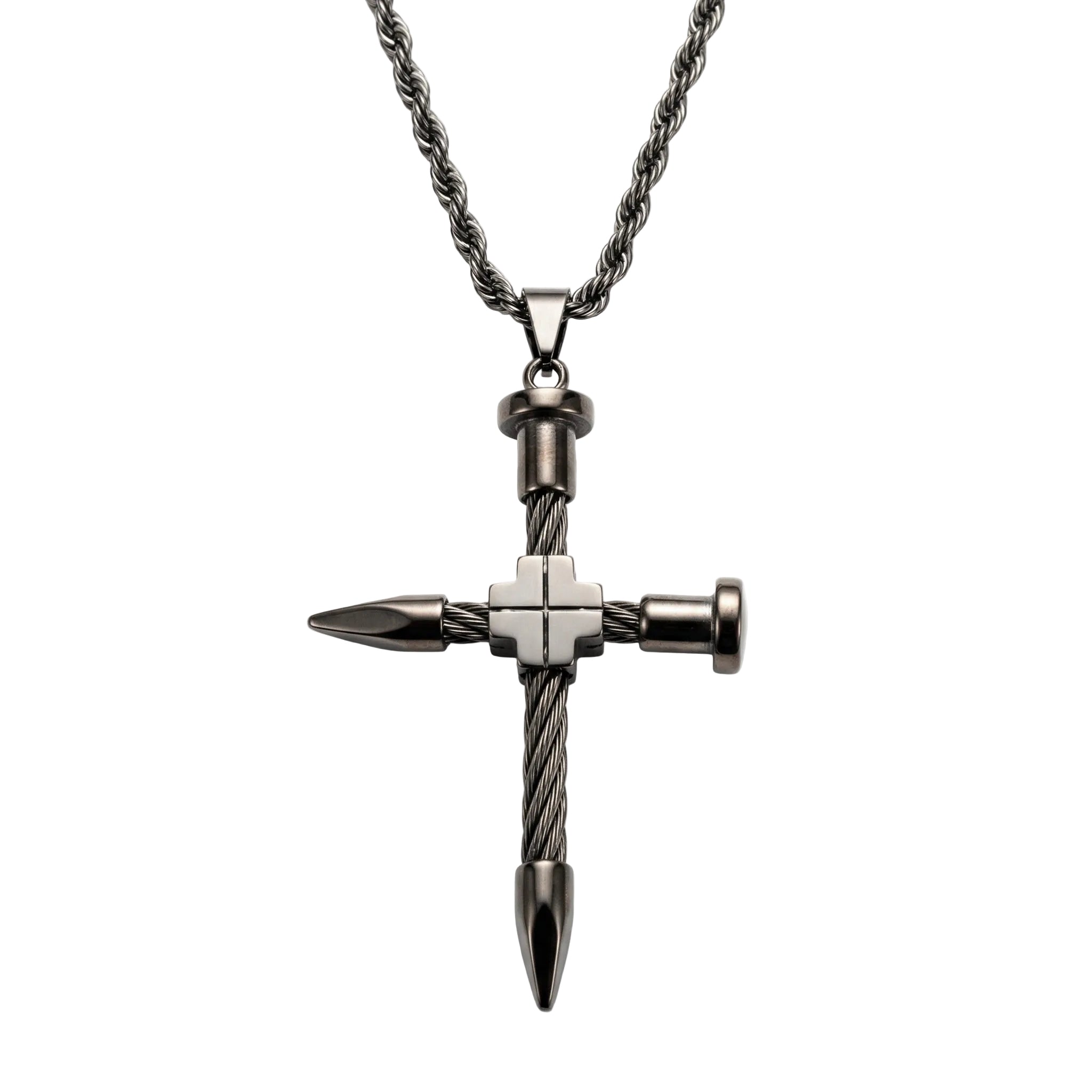 CROSS KNOT – Collana Uomo Croce Intrecciata in Acciaio Inossidabile – Eldra Milano