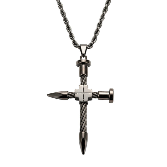 CROSS KNOT – Collana Uomo Croce Intrecciata in Acciaio Inossidabile – Eldra Milano
