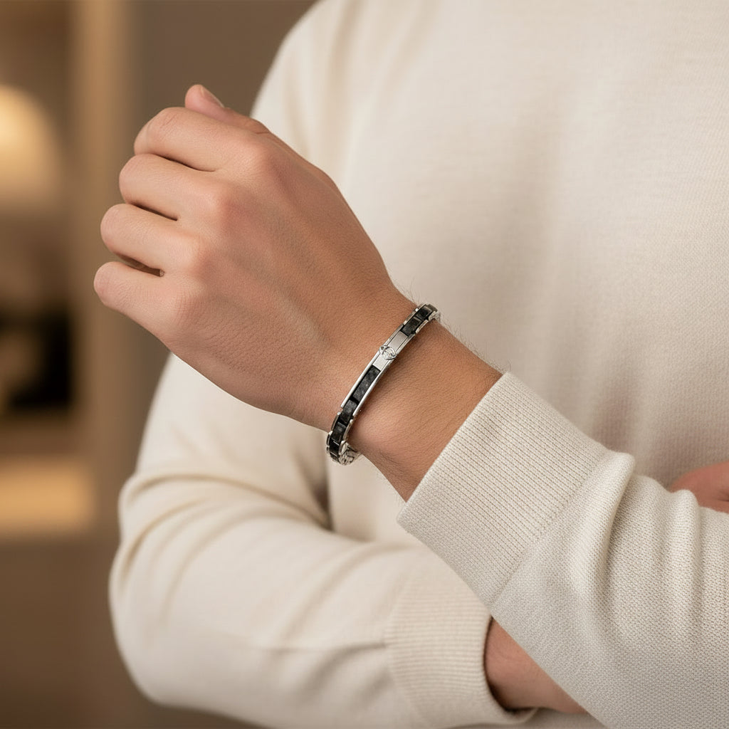 Bracciale Oceano notturno con Ancora