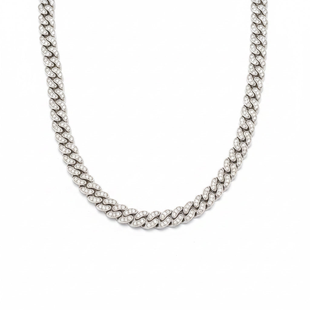 Light cuban collana con zirconi