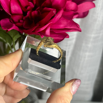 Anello Unisex SNAKE DUO – Design a Due Teste Regolabile in Acciaio Inox | Eldra Milano