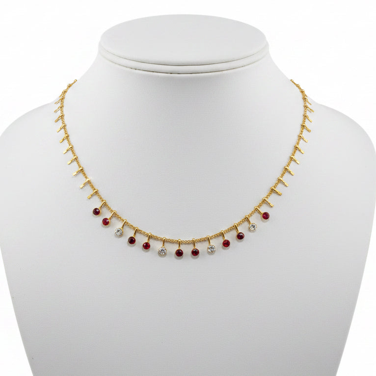 Chocker regina | collana con zirconi rossi