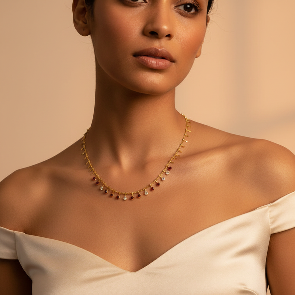 Chocker regina | collana con zirconi rossi