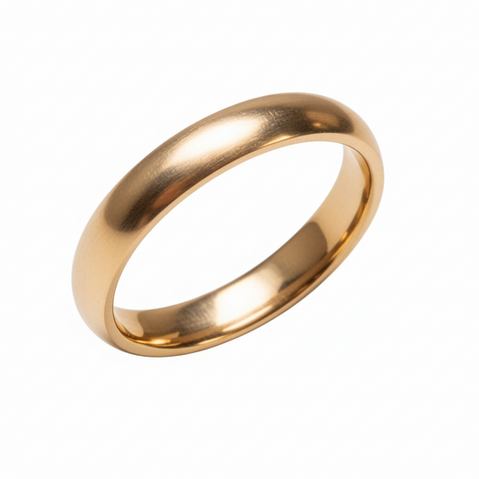 Anello ESSENTIAL BAND – Fede Bombata in Acciaio Satinato | Eldra Milano