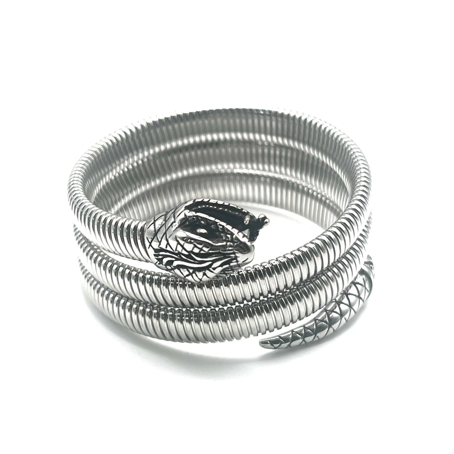 Bracciale SERPENT COIL | Acciaio Inox Regolabile Biker Style – Eldra Milano