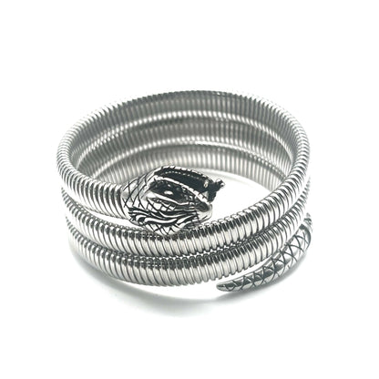 Bracciale SERPENT COIL | Acciaio Inox Regolabile Biker Style – Eldra Milano