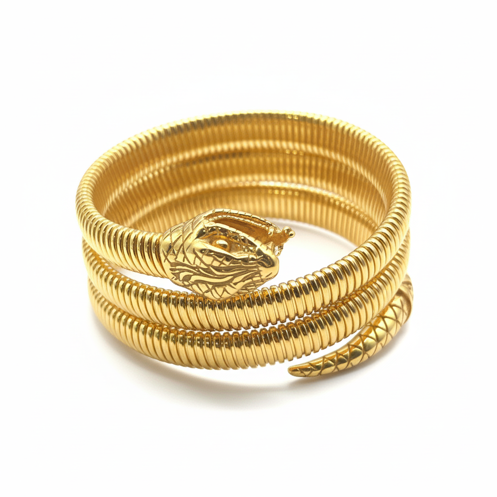 Bracciale SERPENT COIL | Acciaio Inox Regolabile Biker Style – Eldra Milano