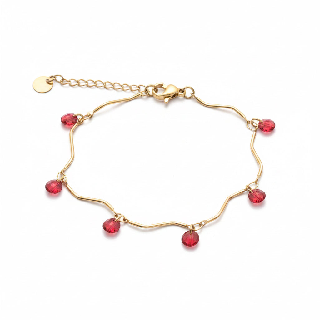 Bracciale zig zag con petali di cristallo